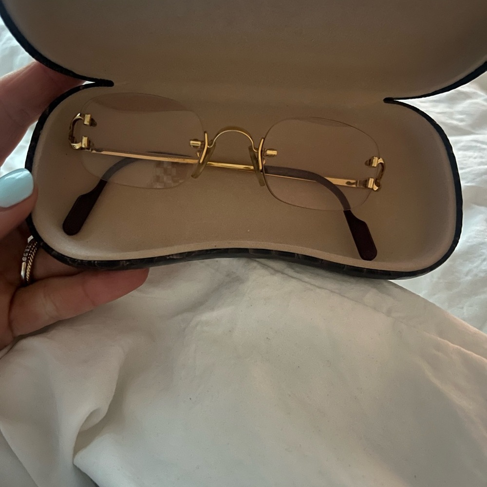 Cartier Gold and Brown Women's Glasses Vintage